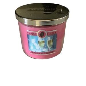 Retired Goose Creek candles large Champagne bubbles 3-wick candle 14.5 oz